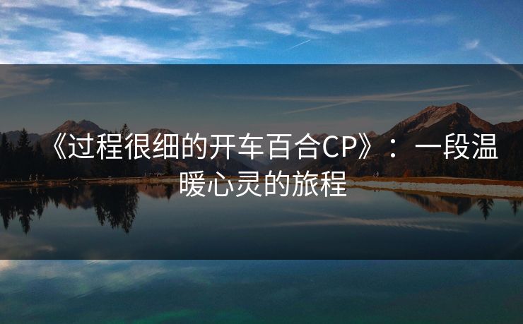 《过程很细的开车百合CP》:一段温暖心灵的旅程