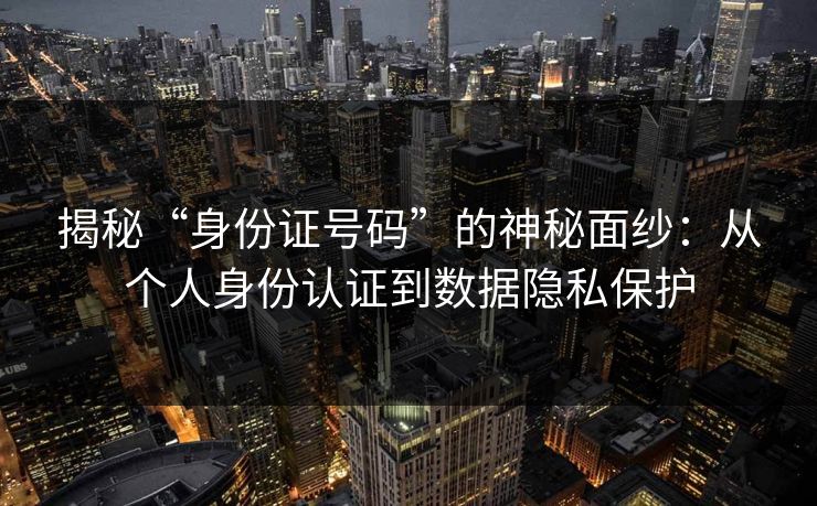 揭秘“身份证号码”的神秘面纱:从个人身份认证到数据隐私保护 揭秘“身份证号码”的神秘面纱:从个人身份认证到数据隐私保护